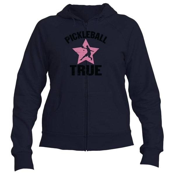 Pickleball True "RockStar" Full Zip Fleece Hooded Sweatshirt - Women's [product _type] Pickleball True - Ultra Pickleball - The Pickleball Paddle MegaStore