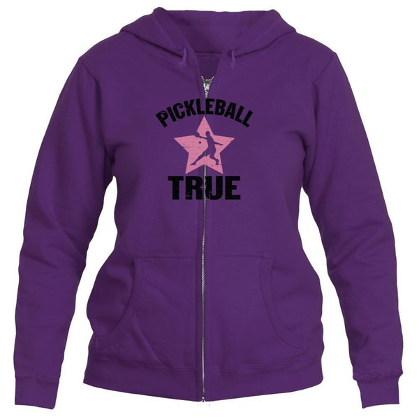 Pickleball True "RockStar" Full Zip 50/50 Hooded Sweatshirt - Women's [product _type] Pickleball True - Ultra Pickleball - The Pickleball Paddle MegaStore