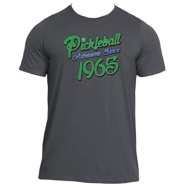 Pickleball True Pickle Green Color "Awesome Since 1965" Performance Shirt - Men's [product _type] Pickleball True - Ultra Pickleball - The Pickleball Paddle MegaStore