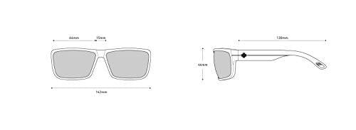 Spy Optic Rocky Rectangular, Matte Black/Happy Gray/Green Polar, 64 mm