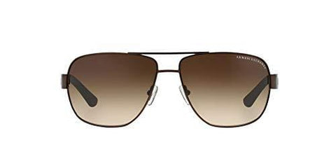 Armani Exchange Men's Metal Man Sunglass Aviator, Satin Brown/Dark Olive, 62 mm