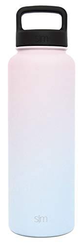 Simple Modern 40 oz Summit Water Bottle - Stainless Steel Liter Flask +2 Lids - Wide Mouth Double Wall Vacuum Insulated Leakproof Thermos Ombre: Sweet Taffy