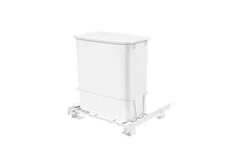 Rev-A-Shelf - RV-814PB - Single 20 Qt. Pull-Out White Waste Container with Adjustable Frame