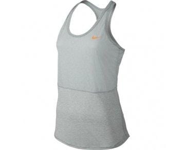 Nike Women's Dri-FIT Cool Burnout Tennis Tank Top, Grey Mist/Bright Citrus, MD