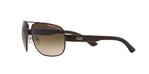 Armani Exchange Men's Metal Man Sunglass Aviator, Satin Brown/Dark Olive, 62 mm