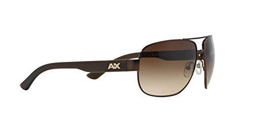 Armani Exchange Men's Metal Man Sunglass Aviator, Satin Brown/Dark Olive, 62 mm