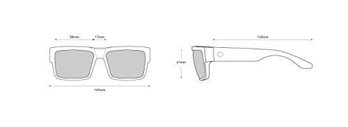 Spy Optic Men Cyrus Rectangular, Matte Black/Happy Gray/Green, 58 mm