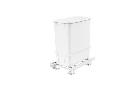 Rev-A-Shelf - RV-814PB - Single 20 Qt. Pull-Out White Waste Container with Adjustable Frame