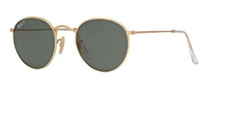 Ray Ban RB3447 ROUND METAL 112/58 50M Matte Gold/Green Polarized Sunglasses For Men For Women