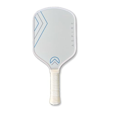 Aspire Athletics Carbon Fiber 16mm Pickleball Paddle White | Long Paddle for Power, Spin, & Control | Ergonomic Comfort Grip | Elongated Handle Design | PP Honeycomb Core