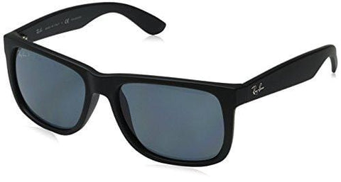 Ray-Ban, Justin RB4165, Unisex Classic Sunglasses, Ray-Ban Polarized Sunglasses, Plastic Frame, Square Sunglasses, Prescription-Ready Glass Lenses, Made in the USA, 54 mm Frame