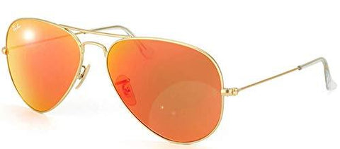 Ray-Ban Aviator RB3025 - 112/69 Sunglasses Gold, Orange Flash 55mm