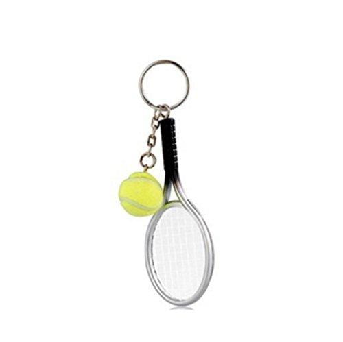Tennis Racket Key Chain (Silver & Green) by Wise Will