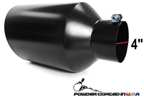 Powder Coated Bolt On Diesel Exhaust Tip 4" inlet 8" Outlet 15" Long (BLACK)