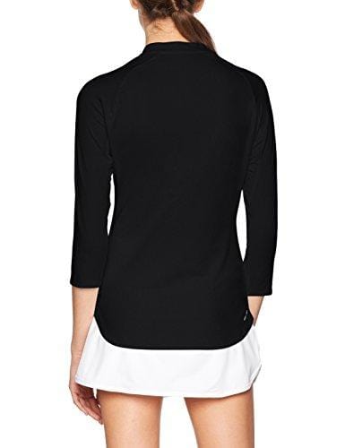 Nike Women's Court Pure Dry 3/4 Sleeve 1/4 Zip Tennis Top (M, Black/White)