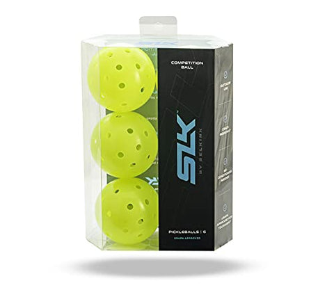 Selkirk SLK Competition Ball 6 Pack | 40 Hole Outdoor Pickleball Balls | USAPA Approved Pickle Ball for Tournament Play | Lime Green Pickleballs | 6 Pack