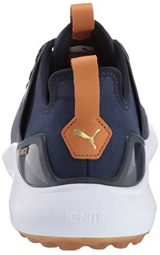 Puma Golf Men's Ignite Nxt Lace Golf Shoe, Peacoat Team Gold-Puma White, 7 M US