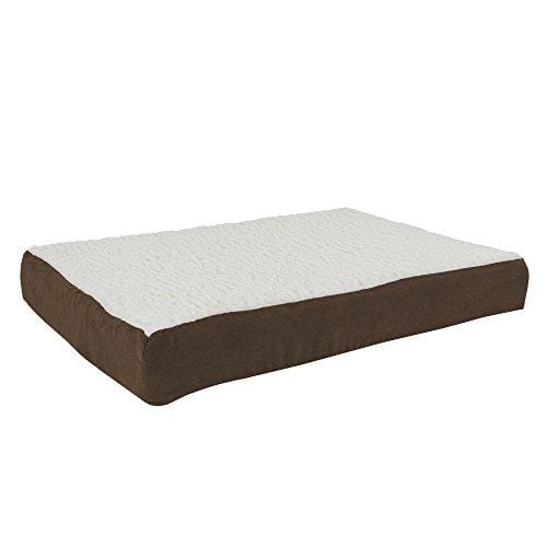 PETMAKER Orthopedic Sherpa Top Pet Bed with Memory Foam and Removable Cover 30x20.5x4 Brown