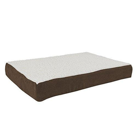 PETMAKER Orthopedic Sherpa Top Pet Bed with Memory Foam and Removable Cover 30x20.5x4 Brown