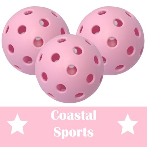 Coastal Sports Outdoors Pickleballs | Premium Durable 40 Hole Pickleball for Outdoor Play (Cherry)