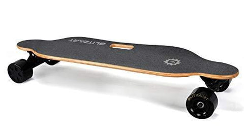 BLITZART Tornado 38" Electric Longboard E-Skateboard Motorized Electronic 17mph Hub-Motor 3.5" PU Wheels (Black)