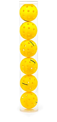 Pickleball Ball Set | Professional USAPA Approved for Sanctioned Tournament Play | 40 Holes & Specifically Designed for Outdoor Courts | Yellow, 6, 12 or 48 Balls Pack (Yellow 06 Balls Pack)