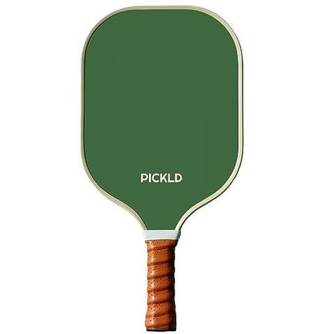 PICKLD Stylish Premium Pickleball Paddle Racket | Durable Fiberglass Surface | Honeycomb Core | Perfect Addition to a Pickleball Set | Indoor Outdoor Pickle Ball Paddle (Leaf Green)