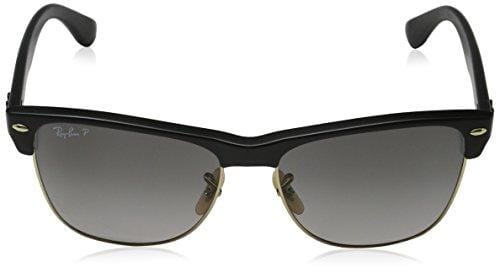 Ray-Ban Men's Clubmaster Oversized Polarized Square Sunglasses, Demi Gloss Black, 57 mm