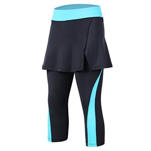 ANIVIVO Women Tennis Legging, Skirted Capri Leggings Tennis Pants for Women& Sports Capri Skirted Leggings Sports Skirted Leggings(Blue,XL) [product _type] ANIVIVO - Ultra Pickleball - The Pickleball Paddle MegaStore