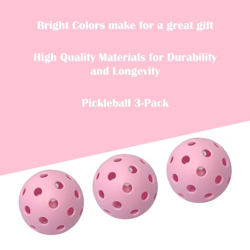 Coastal Sports Outdoors Pickleballs | Premium Durable 40 Hole Pickleball for Outdoor Play (Cherry)