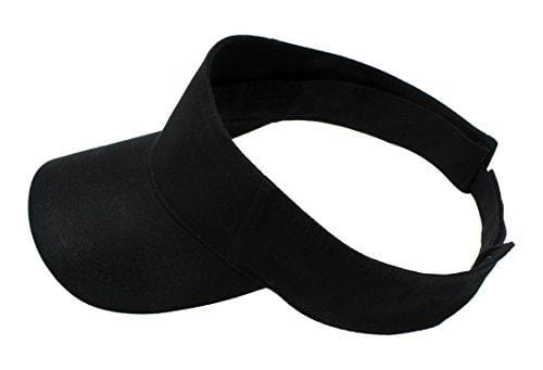 Top Level Sun Sports Visor Men Women - 100% Cotton One Size Cap Hat, BLK