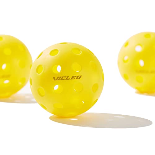 Pickleballs Balls - Vicleo Pickleball Outdoor Balls 6-Pack for Tournament Play, Professional Performance(Yellow)