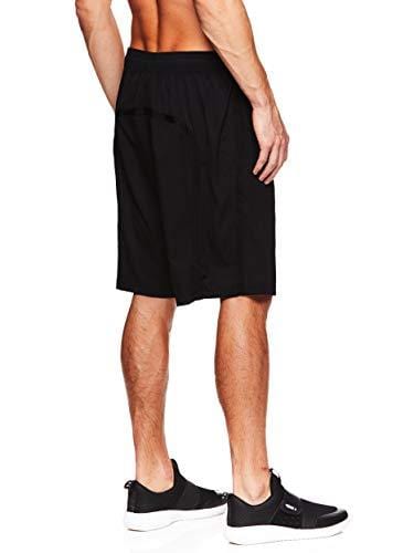 HEAD Men's Break Point Mesh Insert Workout Gym & Running Shorts w/ Elastic Waistband & Drawstring - Break Black, Medium
