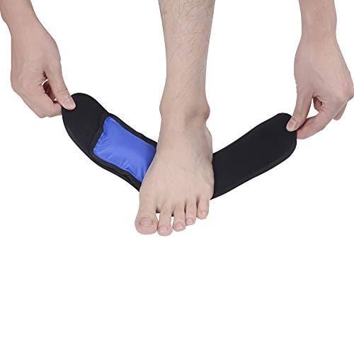 Foot&Ankle Ice Pack Wrap-2 Gel Packs for Pain Relief -Hot/Cold Therapy for Injuries, Sprains, Muscle Pain,Reusable Freezable and Adjustable (14"×3")