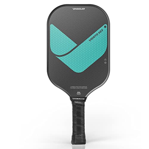 VINSGUIR Pickleball Paddle, Graphite Carbon Fiber Pickleball Paddles with Reinforced 16mm Polypropylene Honeycomb Core, Cushion Comfort Pickleball Paddle Grip, USA Pickleball Approved