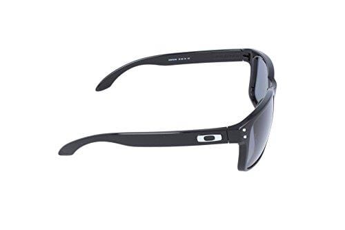 Oakley Men's Holbrook Polarized Rectangular Sunglasses,Polished Black Frame/Grey Lens,one size