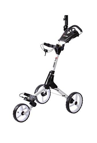 Cube CART 3 Wheel Push Pull Golf CART - Two Step Open/Close - Smallest Folding Lightweight Golf CART in The World - Choose Color! (White/White)