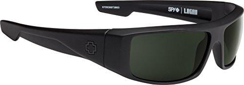 Spy Optic Logan 670939973863 Wrap Sunglasses, 60 mm (Soft Matte Black/Happy Gray/Green)