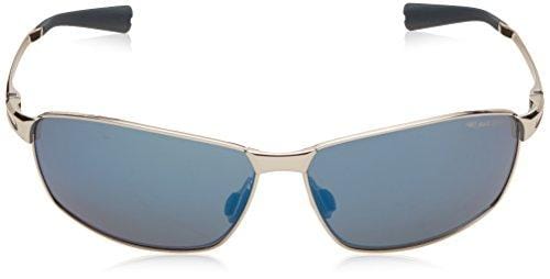 Nike Tour Sunglasses, Chrome/Squadron Blue, Grey with Blue Flash Lens