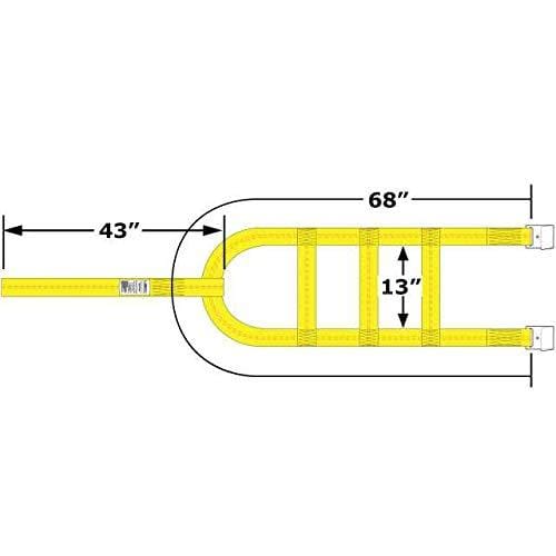 US Cargo Control Yellow Vehicle Tow Dolly Basket Tie Down Straps with Flat Hooks | 2 Pack