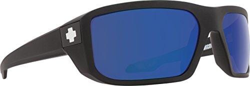 Spy Optic Men's Mccoy Polarized Wrap, Matte Black/Happy Bronze Polar & Blue Spectra, 63 mm