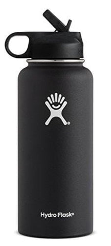 Hydro Flask Vacuum Insulated Stainless Steel Water Bottle Wide Mouth with Straw Lid (Black, 40-Ounce) [product _type] Hydro Flask - Ultra Pickleball - The Pickleball Paddle MegaStore