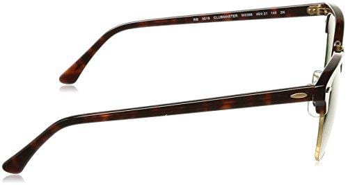 Ray-Ban CLUBMASTER - MOCK TORTOISE/ ARISTA Frame CRYSTAL GREEN Lenses 49mm Non-Polarized