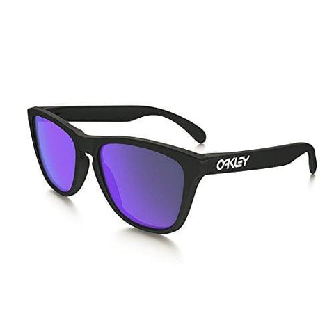 Oakley Men's Frogskins (a) Polarized Iridium Rectangular Sunglasses, Matte Black, 54 mm