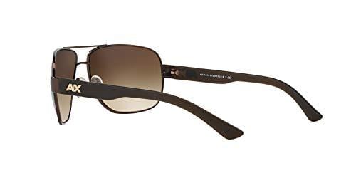 Armani Exchange Men's Metal Man Sunglass Aviator, Satin Brown/Dark Olive, 62 mm