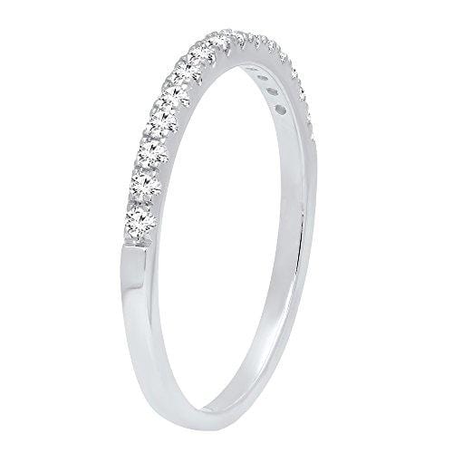 Dazzlingrock Collection 0.25 Carat (ctw) 14K Round White Diamond Ladies Stackable Wedding Band 1/4 CT, White Gold, Size 5.5
