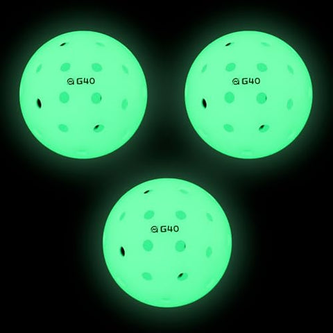 A11N Luminous Pickleballs - USA Pickleball Approved, Light Up Outdoor Balls for High Visibility Nighttime Play, Durable and Glow-in-The-Dark Pickleball Balls - Mix Color & Green