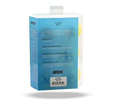 Selkirk SLK Hybrid Indoor & Outdoor Pickleball Ball 6 Pack | 40 Hole Outdoor & Indoor Pickleball Balls | USAPA Approved Pickle Ball Balls for Tournament Play | Yellow Pickleballs | 6 Pack
