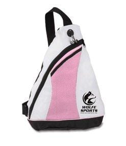 Wolfe Professional Pickleball Sling Bag - Crossbody Backpack For Women & Men - Zipper Pockets With Headphone Anti-Theft Wire Bag (Pink)