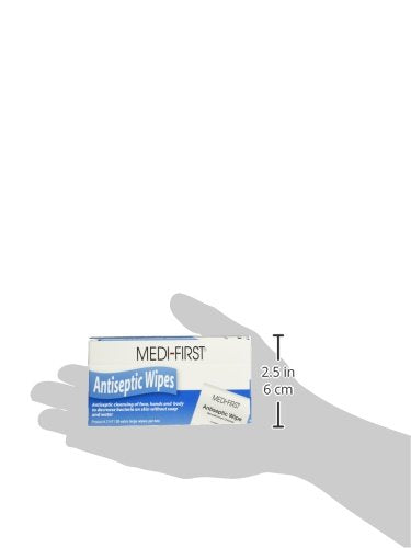 Medi-First Antiseptic Wipes, Benzalkonium Chloride Cleansing Towelettes, 20 Pack - 21471